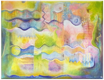 Origineel schilderij "Down by the water"
