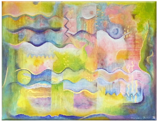 Origineel schilderij "Down by the water"