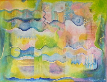 Origineel schilderij "Down by the water"