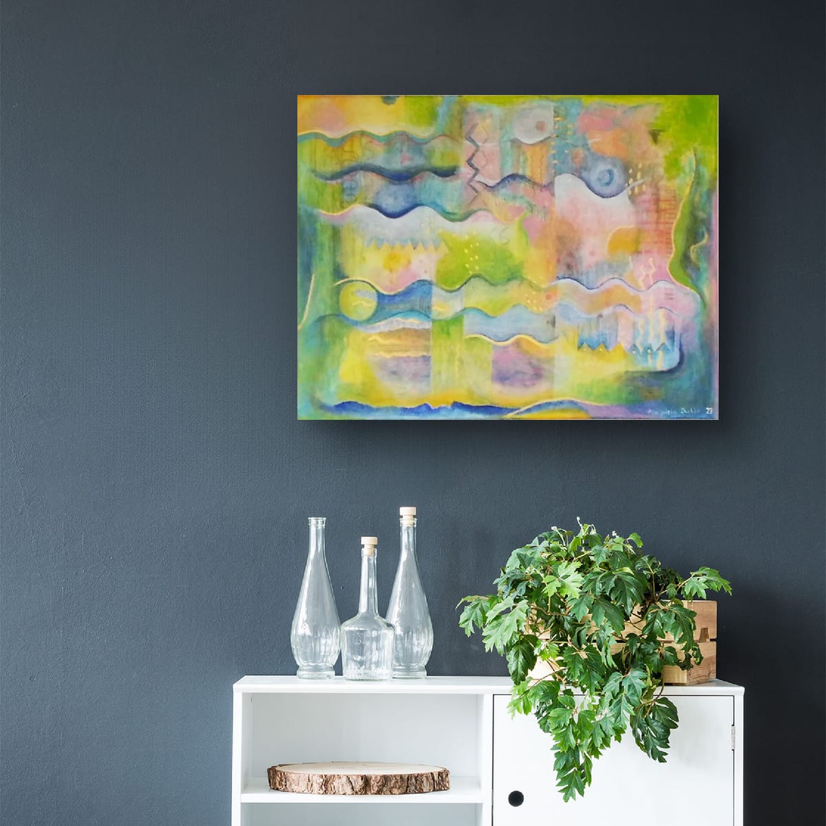 Origineel schilderij "Down by the water"