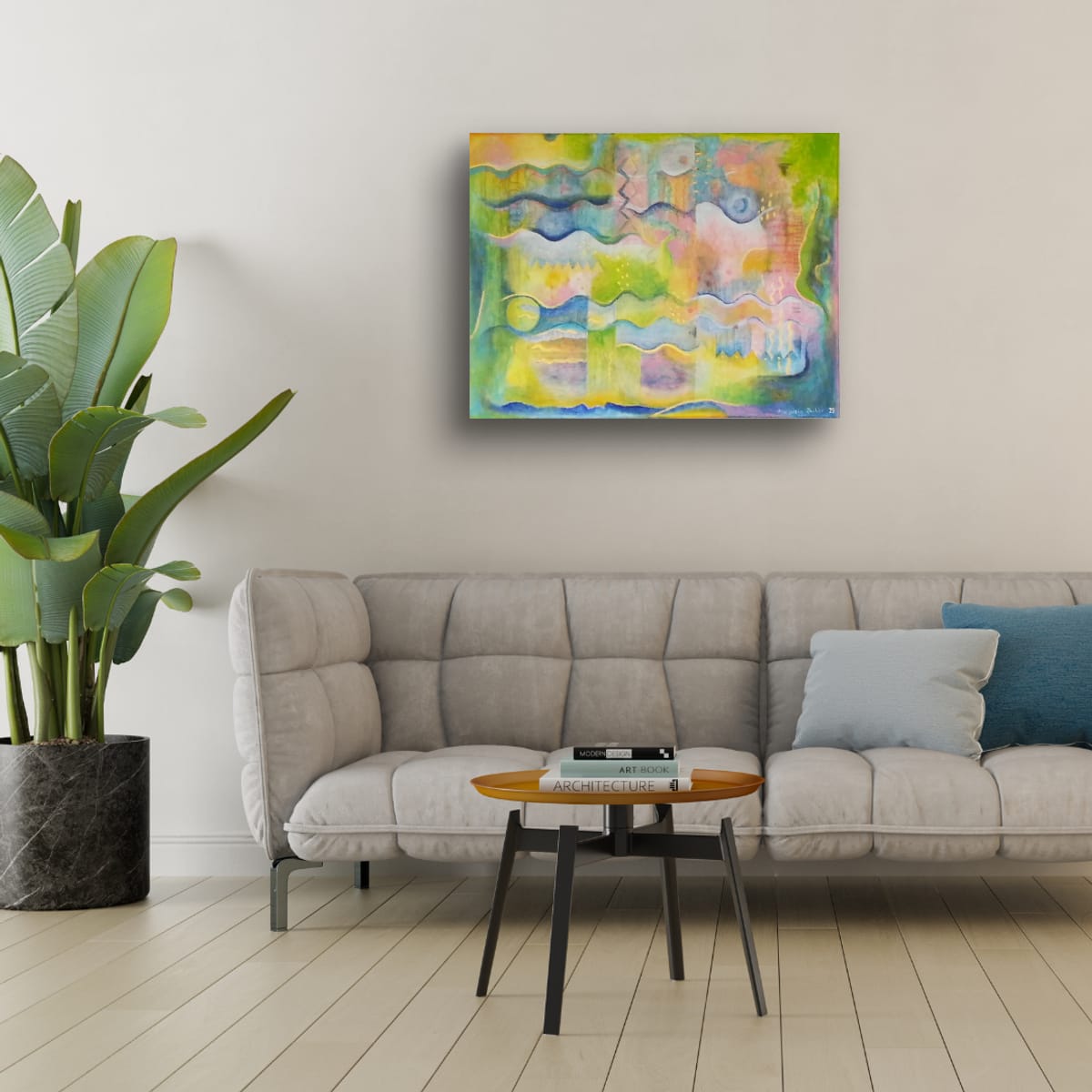 Origineel schilderij "Down by the water"