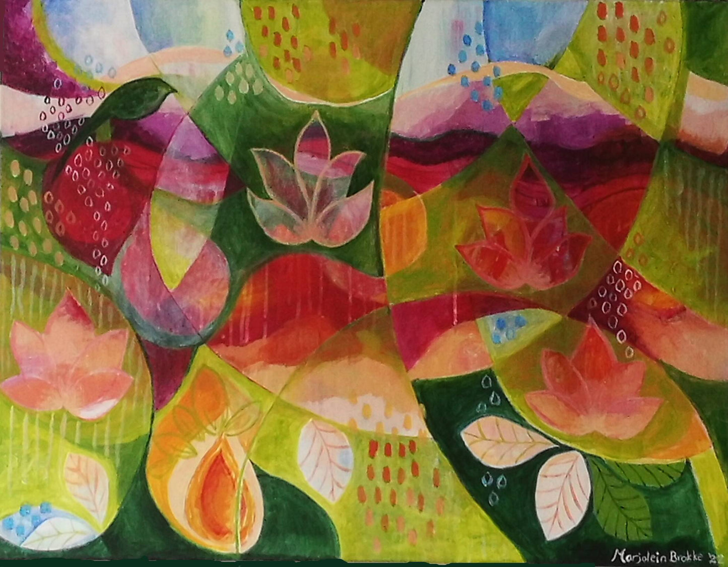 Origineel schilderij Lotus