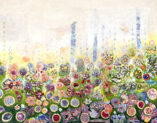 Origineel schilderij Misty Morning Meadow