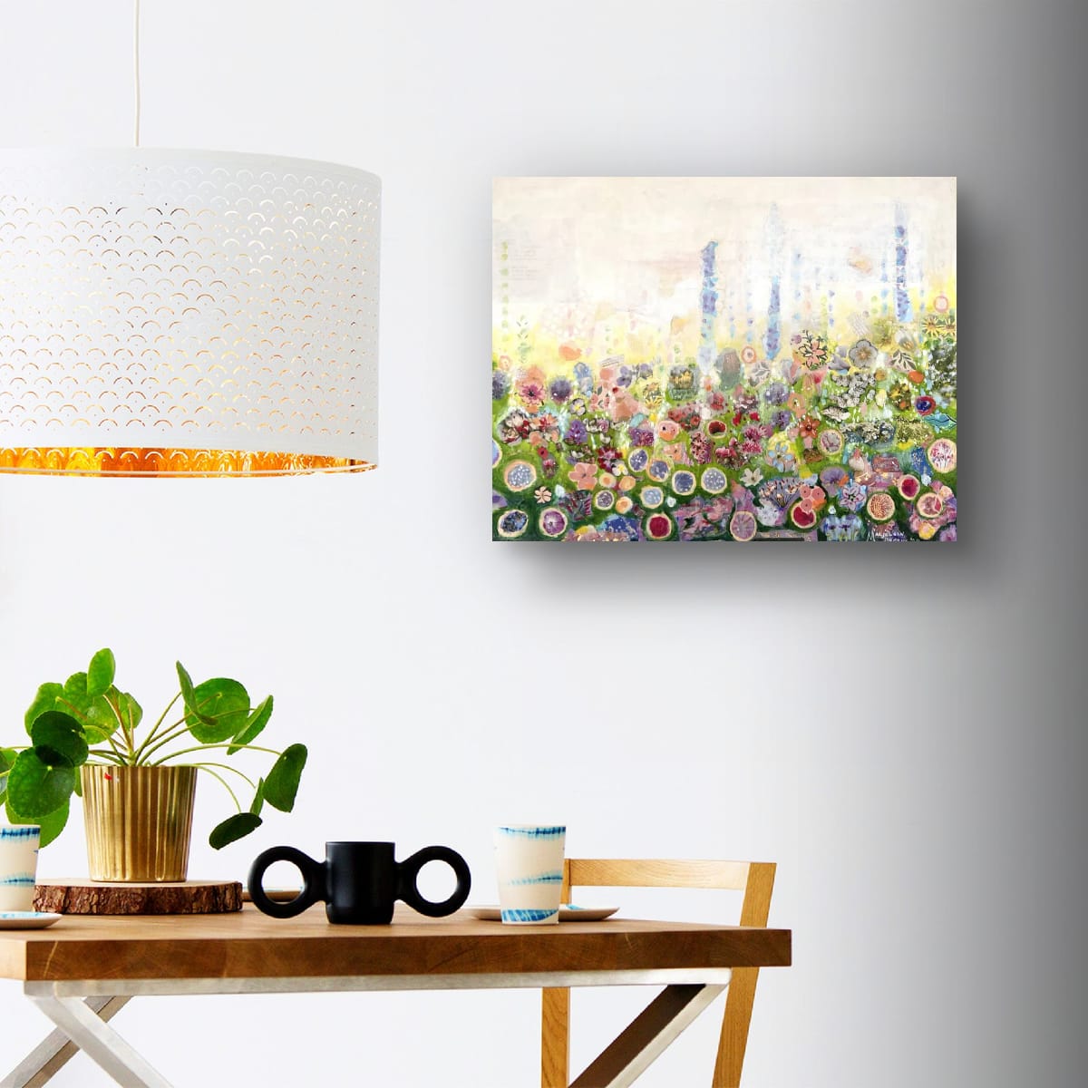 Origineel schilderij Misty Morning Meadow