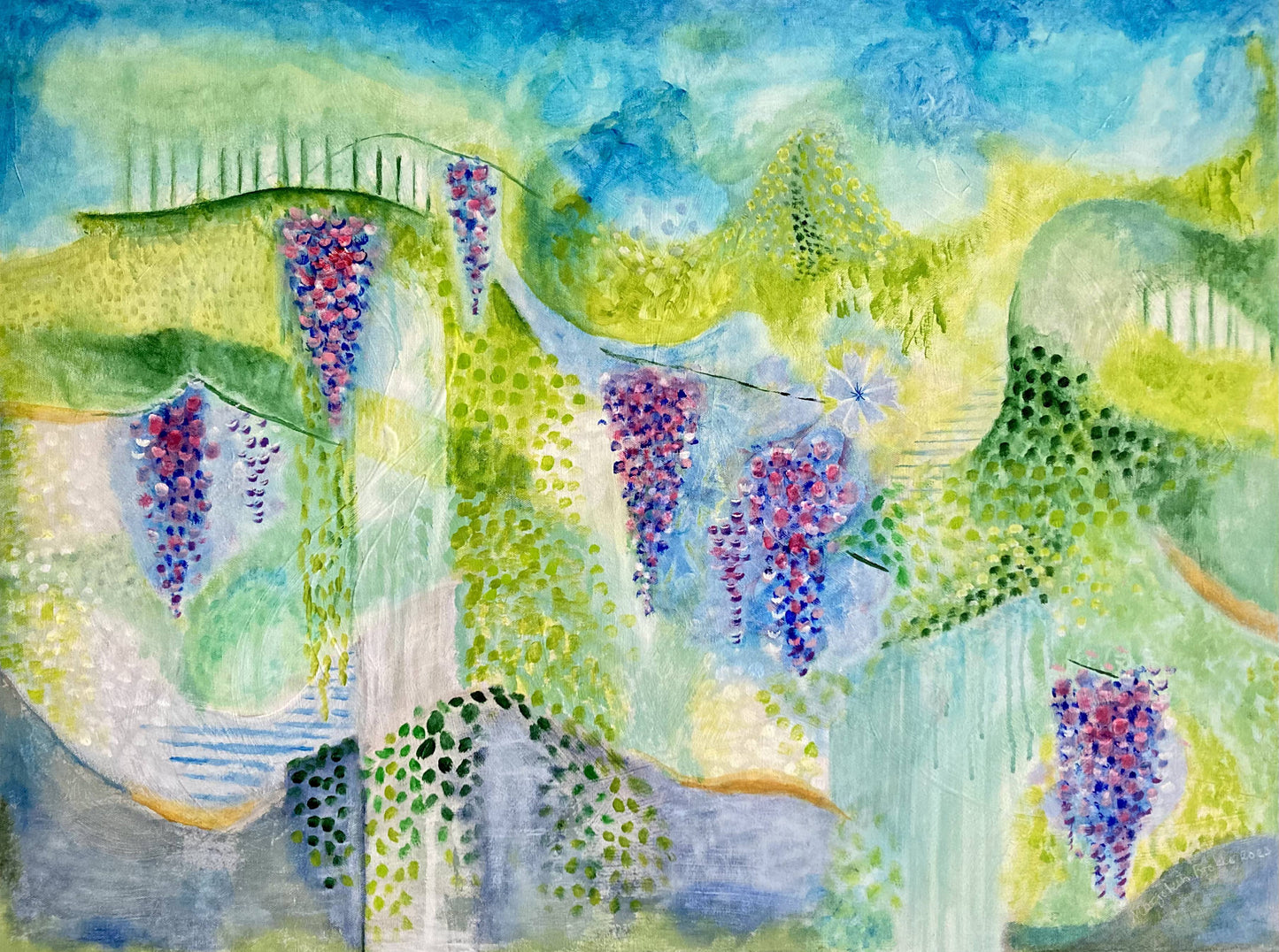 Origineel schilderij Wisteria