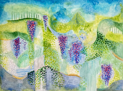 Origineel schilderij Wisteria