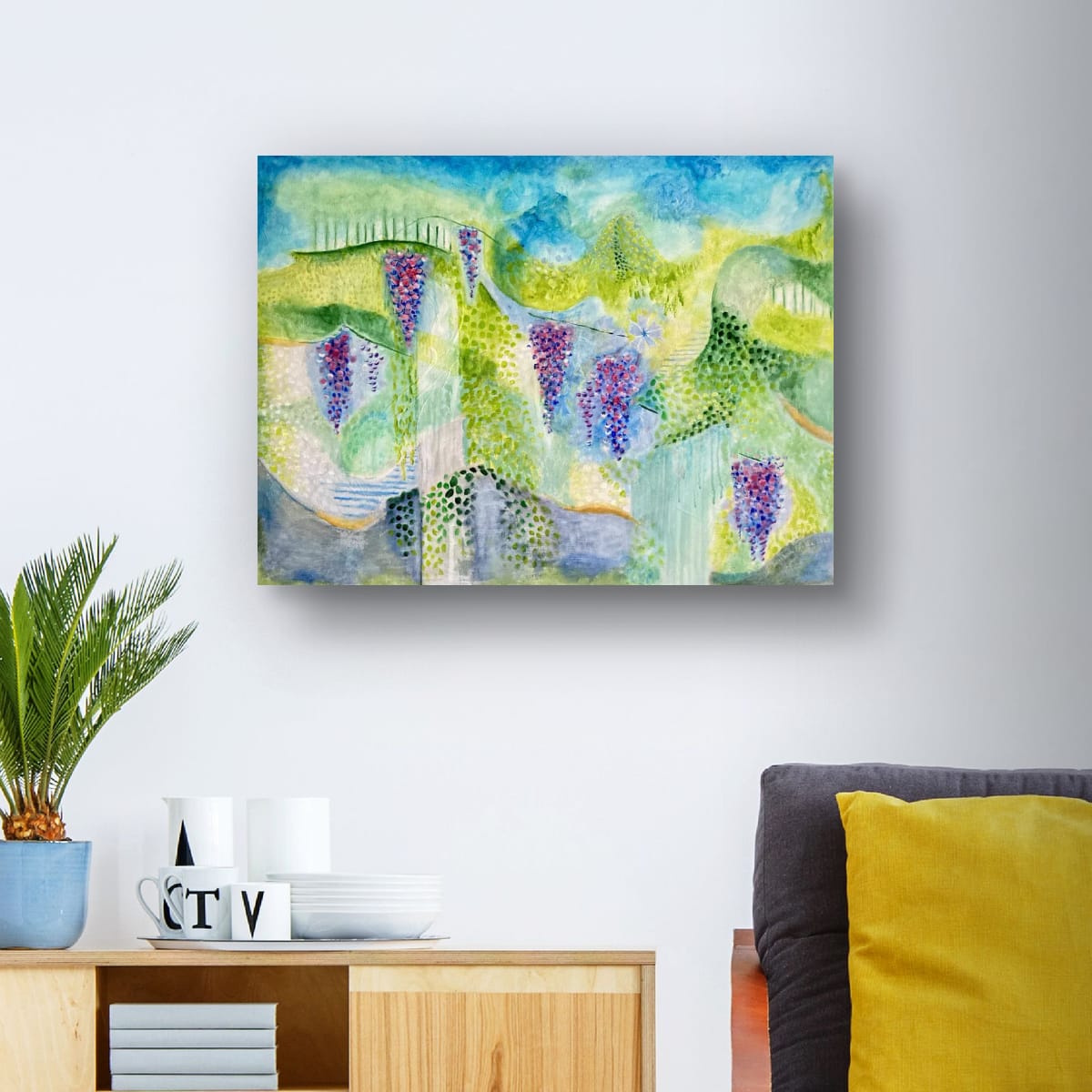 Origineel schilderij Wisteria