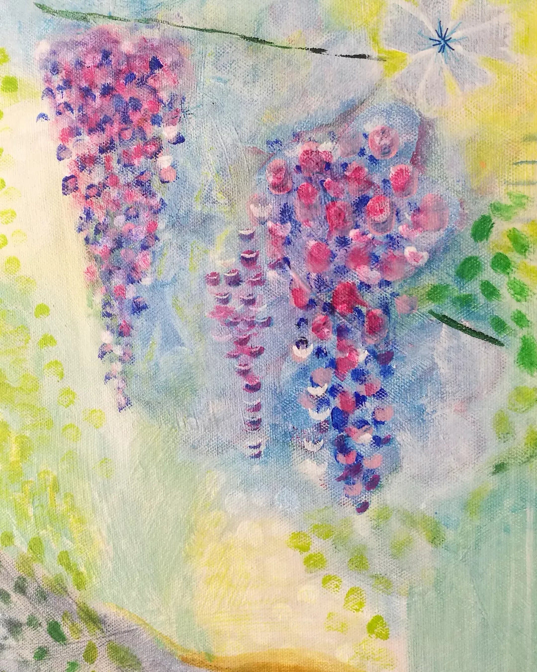 Origineel schilderij Wisteria