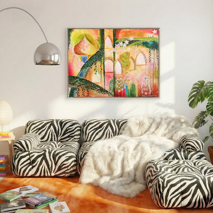 Origineel schilderij Ruins and roses