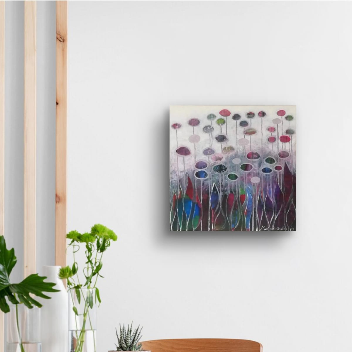 Origineel schilderij Wintertuin